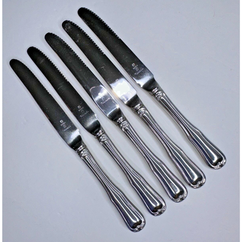 Korea Nicole Stainless Flatware Silverware Replacement Set 5 Pc Dinner‎ Knives
